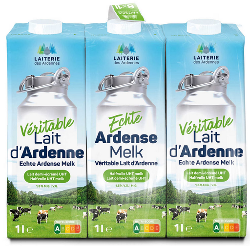 [Ard_lait_demi] Lait 1/2 ecrémé 6x1l Laiterie des Ardennes